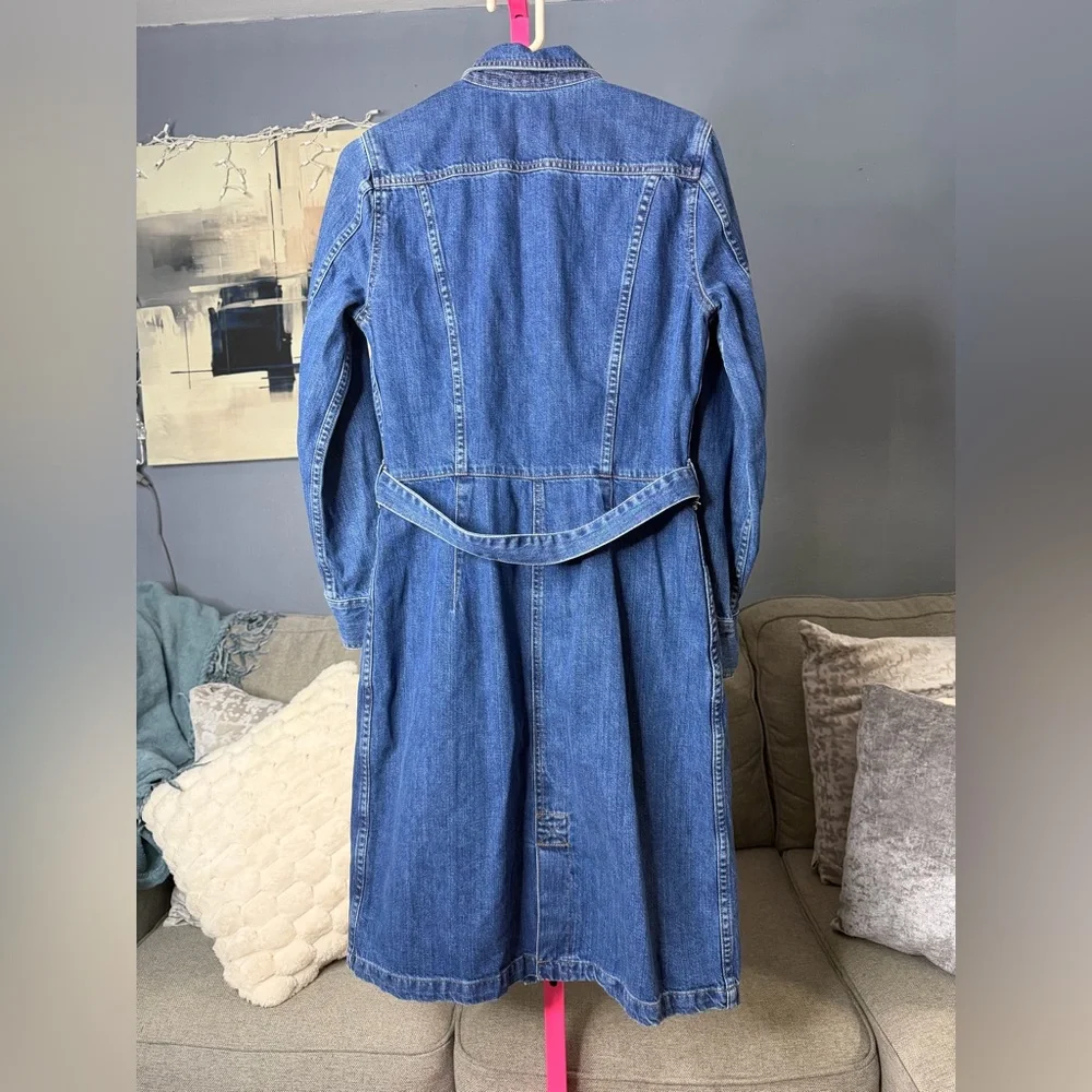 Madewell Denim Shirt Dress Size 6 Button Front Belted Long Sleeve Cotton - Picture 6 of 7
